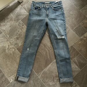 Levi’s 721 vintage high-rise skinny with seam down Centre roll up hem